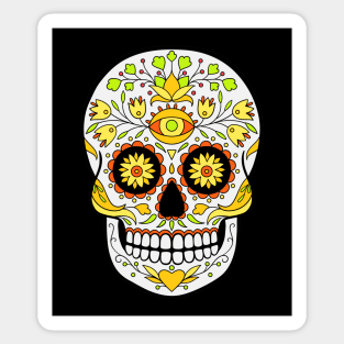 Sugar Skull Art, dia de los muertos Sticker